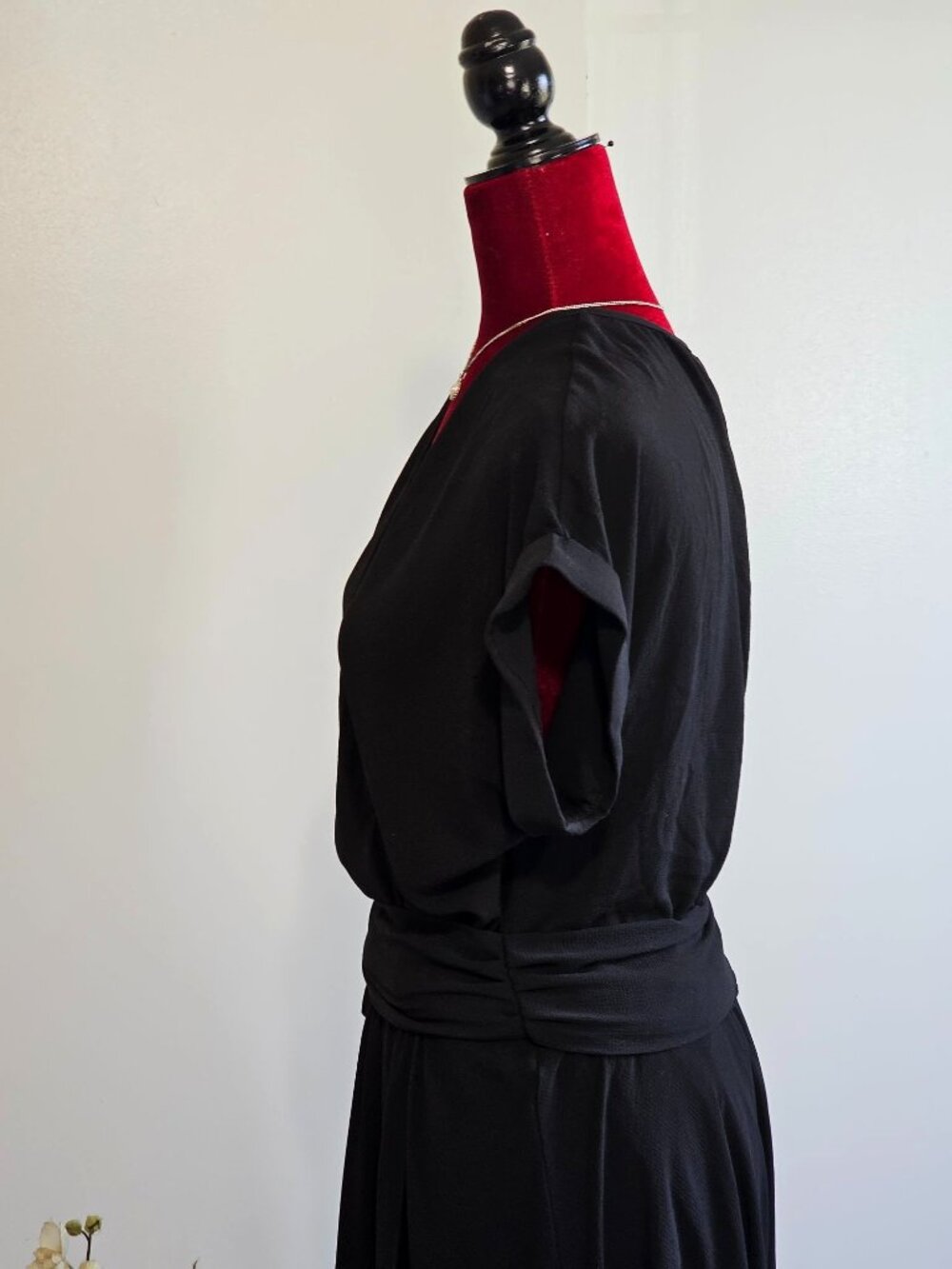 NWT Meghan Women's Black Jazmin Wrap Cap Sleeves Maxi Dress Sz XL 2335 - Picture 11 of 16